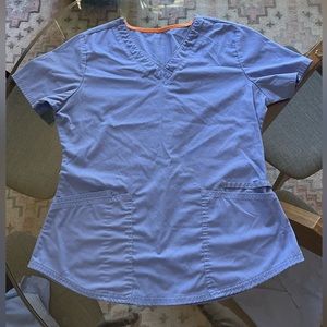 Two Scrubstar Ceil Blue Scrub Tops- used but great condition